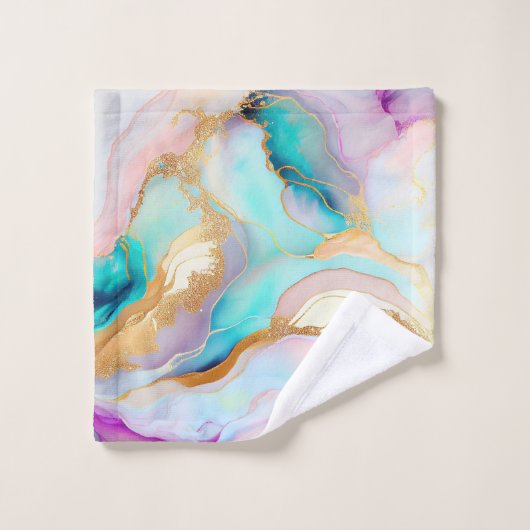 Art parties scintillant abstrait en marbre pastel (Gant de toilette)