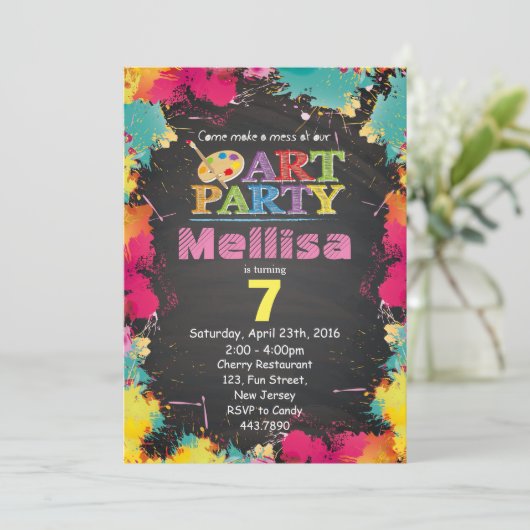 Art Party Anniversaire Invitation (Debout devant)