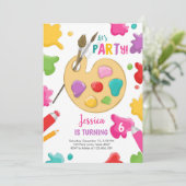 Art Party Anniversaire Invitation Peinture Artisan (Debout devant)