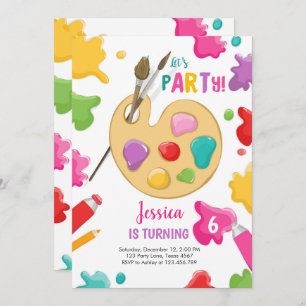 Art Party Anniversaire Invitation Peinture Artisan