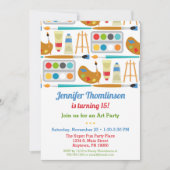 Art Party Anniversaire Invitation Peinture Arts Ar (Devant)