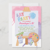 Art Party Birthday Invitation Kaart (Voorkant)
