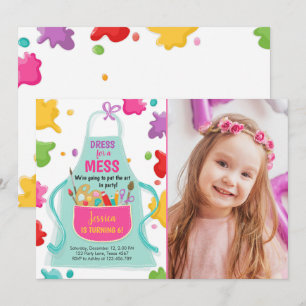 Art Party Birthday Invitation Painting Craft Party Kaart