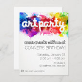 Art Party Birthday Kaart (Voorkant / Achterkant)