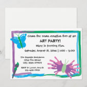 Art Party ! Invitation d'anniversaire (Devant / Derrière)