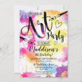 Art Party Invitation Tie Dye Art Kaart (Voorkant)