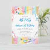 Art Party Painting Craft Birthday Invitation (Debout devant)