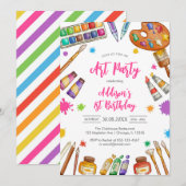 Art Party Painting Craft Birthday Party Invitation (Devant / Derrière)