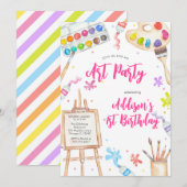 Art Party Painting Craft Birthday Party Invitation (Devant / Derrière)