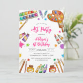 Art Party Painting Craft Birthday Party Invitation (Debout devant)