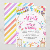 Art Party Painting Craft Birthday Party Invitation (Devant / Derrière)