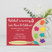 Art Party Palette nodigt uit - rood Kaart (Staand voorkant)