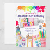 Art Party Peint Anniversaire de enfant Invitation (Devant / Derrière)