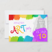 Art party peinture 10e anniversaire invitation (Devant)