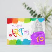 Art party peinture 10e anniversaire invitation (Debout devant)