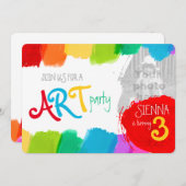 Art party peinture 3e anniversaire invitation (Devant / Derrière)