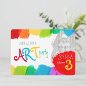 Art party peinture 3e anniversaire invitation (Debout devant)