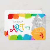 Art party peinture 4e anniversaire invitation (Devant / Derrière)