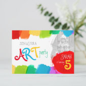 Art party peinture 5e anniversaire invitation (Debout devant)