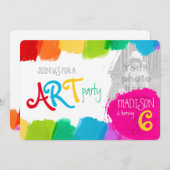 Art party peinture 6e anniversaire invitation (Devant / Derrière)