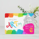 Art party peinture 6e anniversaire invitation (Debout devant)