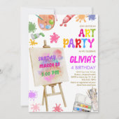 Art Party Peinture fille Anniversaire Invitation (Devant)