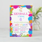 Art Party-uitnodiging Kaart (Staand voorkant)