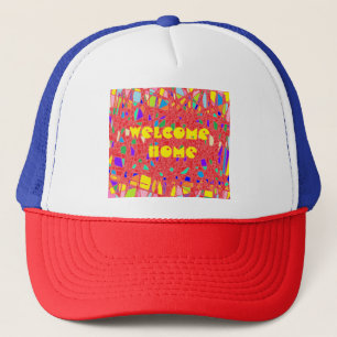 ART PATTERNS HOOFDKLEUR ROOD WELKOM THUIS TRUCKER PET