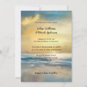 Art Peint Plage Mariage Invitation (Devant)