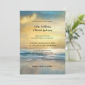 Art Peint Plage Mariage Invitation (Debout devant)