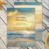 Art Peint Plage Mariage Invitation