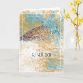 Art Peint Tortue de mer Obtenez bientôt carte (Fleur jaune)