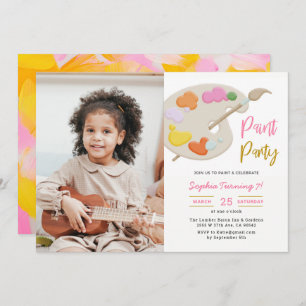 Art Peinture Anniversaire Fête Photo Invitation