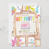 Art Peinture Anniversaire Invitation de fête (Devant)