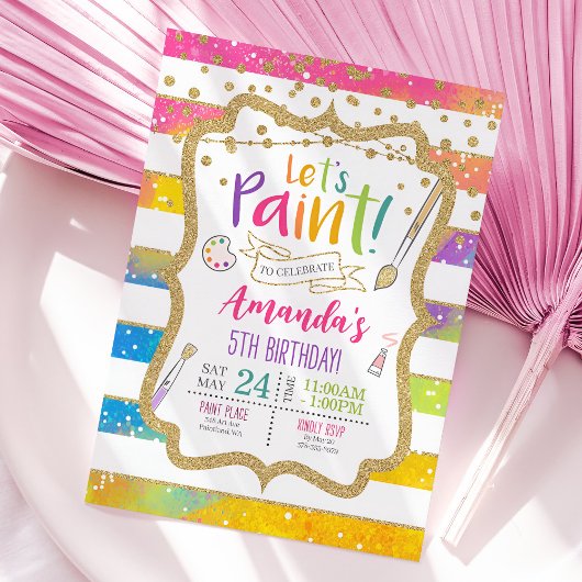 Art Peinture Anniversaire Invitation de fête, Arc-