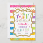 Art Peinture Anniversaire Invitation de fête, Arc- (Devant)