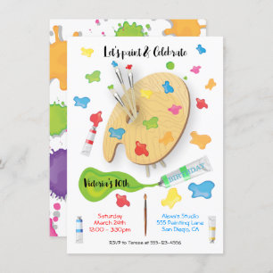 Art Peinture Anniversaire Invitations de fête