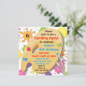 Art Peinture Anniversaire Invitations de fête (Debout devant)