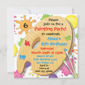 Art Peinture Anniversaire Invitations de fête (Devant)
