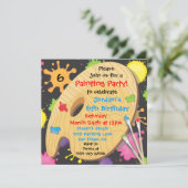 Art Peinture Anniversaire Invitations de fête sur  (Debout devant)
