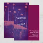 Art Pink Flower Unieke bruiloft uitnodiging (Voorkant / Achterkant)