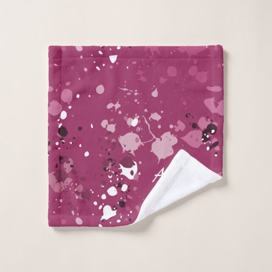 Art Pink Paint Splatter Nom (Gant de toilette)