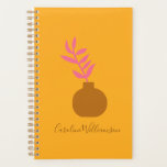 Art Plante minimaliste en Jaune sur mesure<br><div class="desc">Peinture minimaliste colorée personnalisée Art Plante botanique dans un planificateur jaune</div>