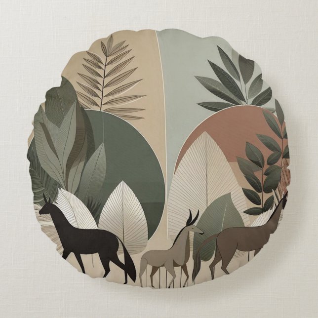 Art plat animal - Coussin rond (Devant)