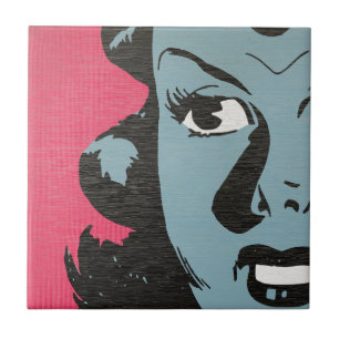 Art Pop Rétro - Carreaux de céramique de femme de