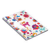 Art populaire coloré Chats & Fleurs Carnet spirale (Côté Droit)