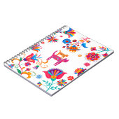 Art populaire coloré Chats & Fleurs Carnet spirale (Côté gauche)