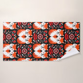 Art populaire de renard scandinave (Serviette de bain)