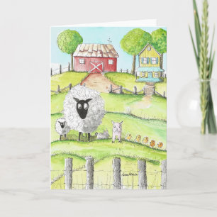 Art populaire, Grange Animaux de jardin, Carte d'a