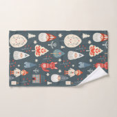 Art populaire scandinave avec génomes de Noël (Serviette à main)